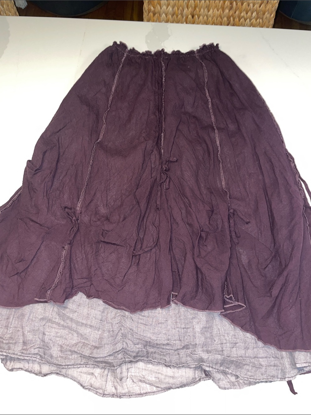 Sacred Threads Women's Flowy Midi Skirt in Deep Plum M-XL